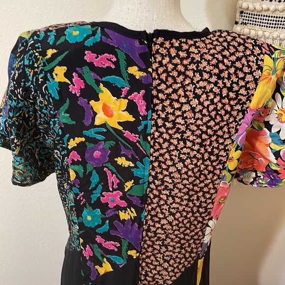 Vintage 80’s Rayon Dress by ZOE / Size Large - Picture 8 of 10